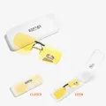 NightDriving - Rectangle Yellow/M Clip On Sunglasses for Men & Women